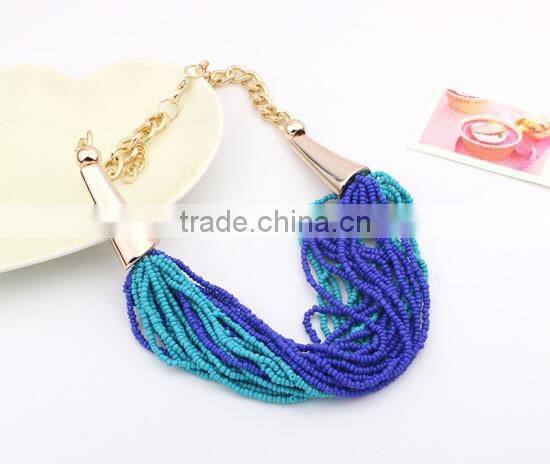 Top Quality 3 Color Beads Chunky Vintage Pendant Statement Necklace Women Necklaces & Pendants Fashion Necklaces for Women 2014