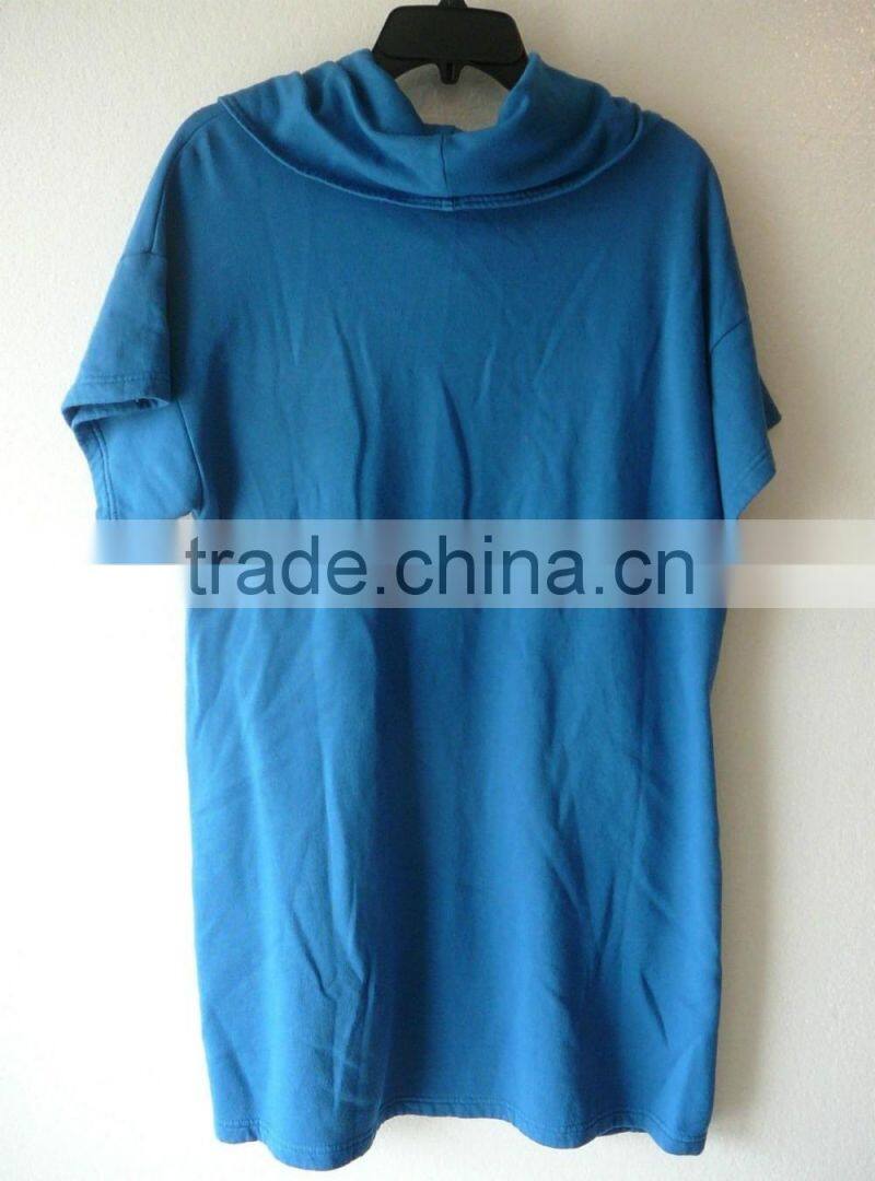 15JWB0134 woman 100%bamboo fiber cowl neck short sleeves tops