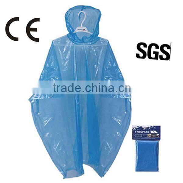 blue rain poncho/pe blue rain poncho/transparent pe rain poncho