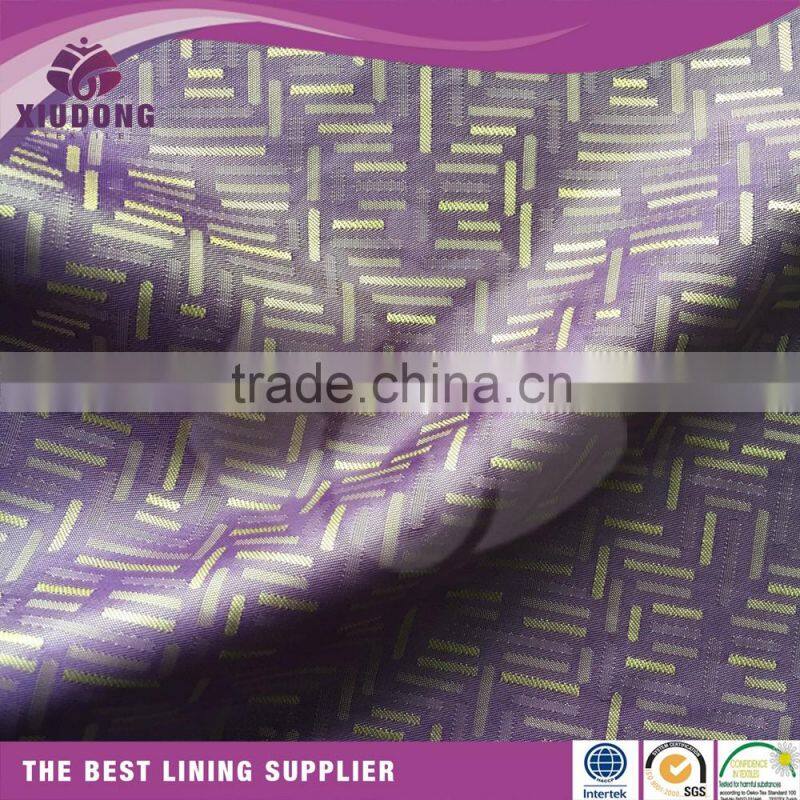 Polyester viscose two-tone Jacquard logo lining fabric for high-class brand garment