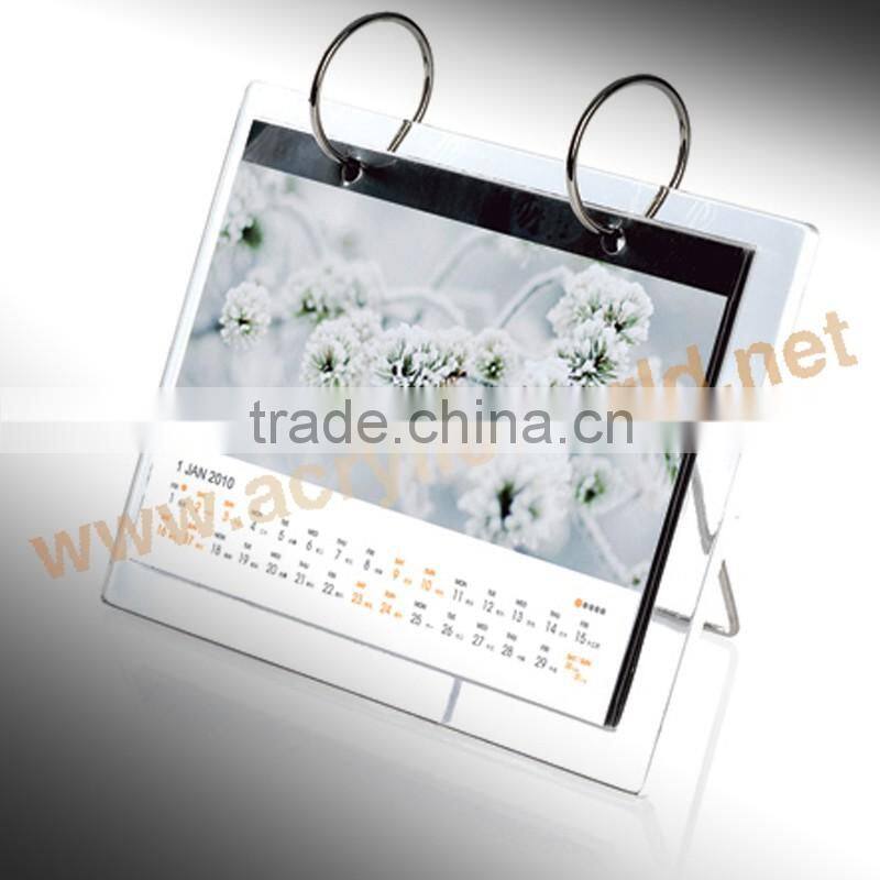 acrylic calendar holder,desk calendar with stand,acrylic desktop calendar holder