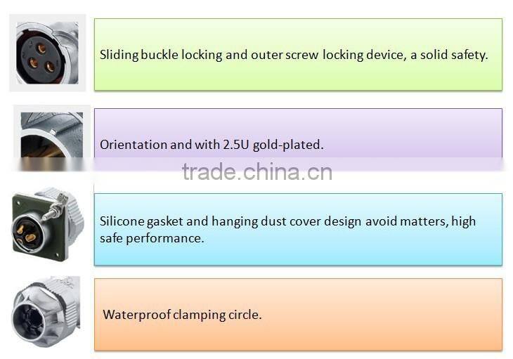 Made in china 9 pin stage lighting Male cable connector waterproof electric connector IP67 metal quick connector