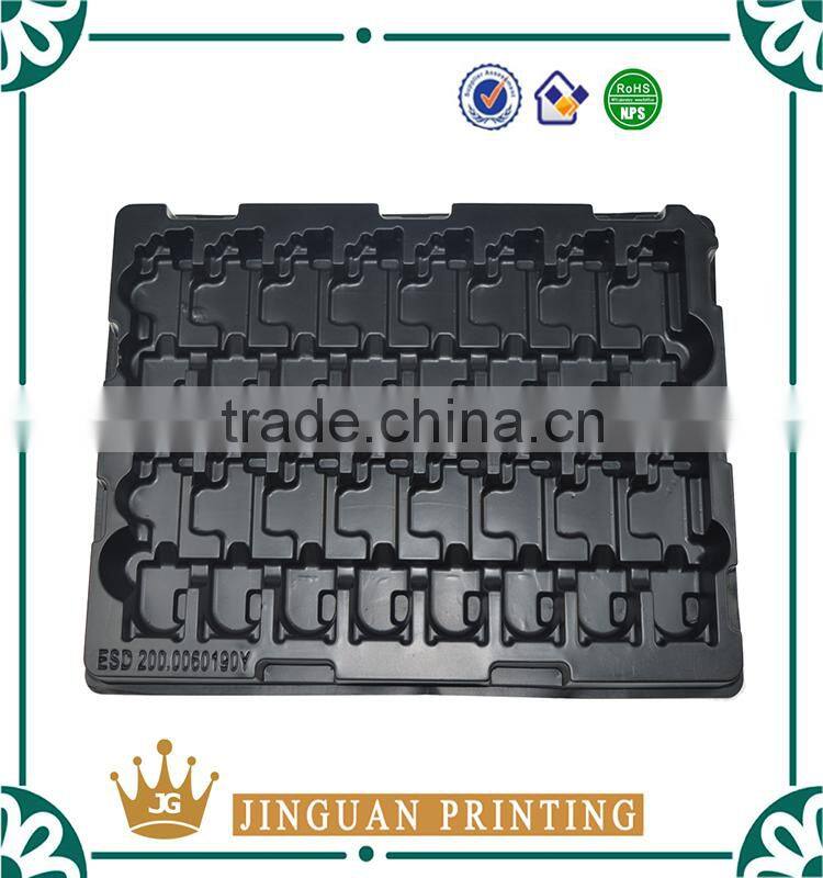 ESD plastic blister packaging tray with dividers for electronic component