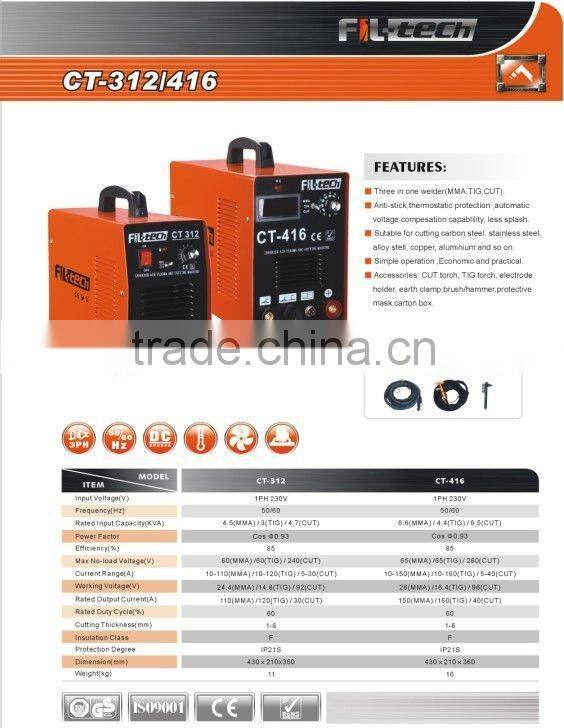 PROFESSIONAL Air Plasma cutting/cutter machine/EQUIPMENT(CT-312/416)