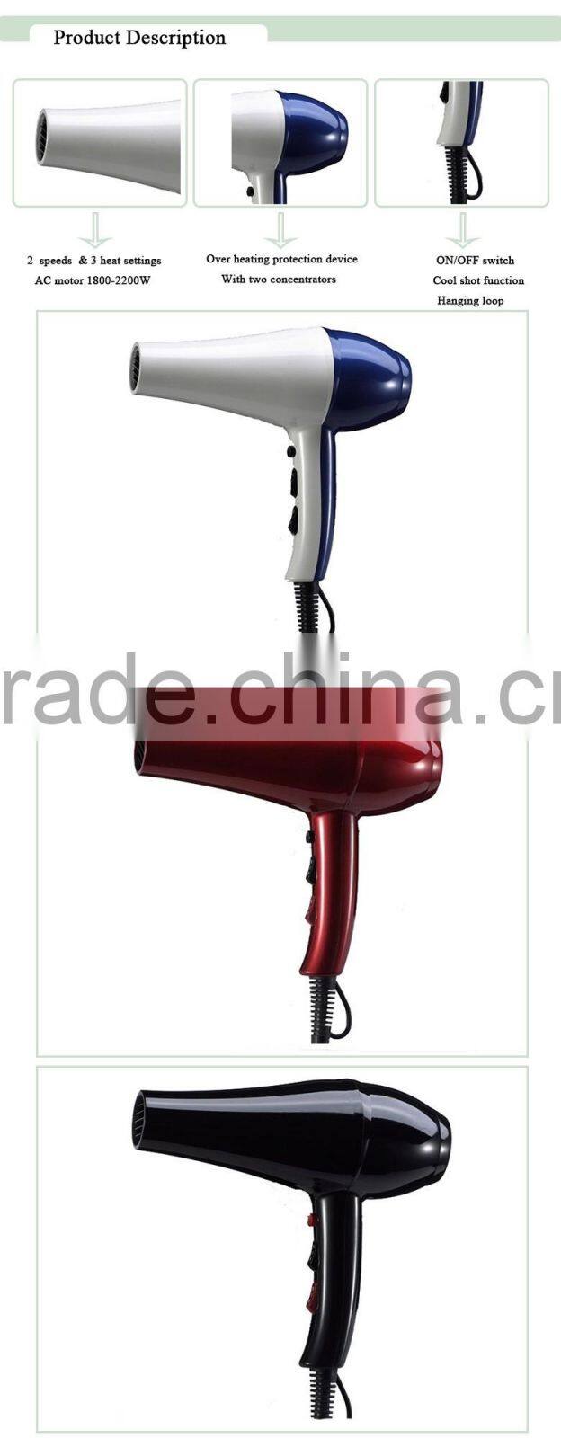commercial price Professional AC hair dryer OEM color