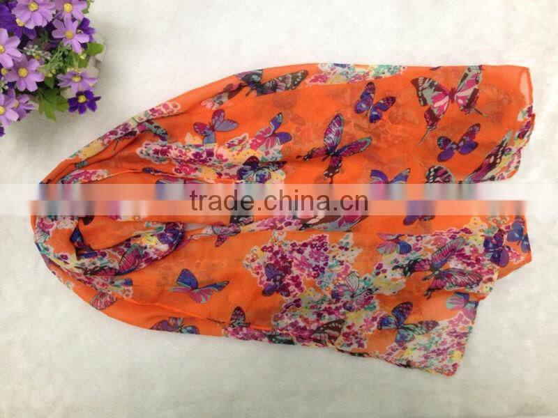 2014 New Fashion Lady Women Soft Butterfly Scarf Pashmina Shawl Wrap Large Print Stole Neck Warm