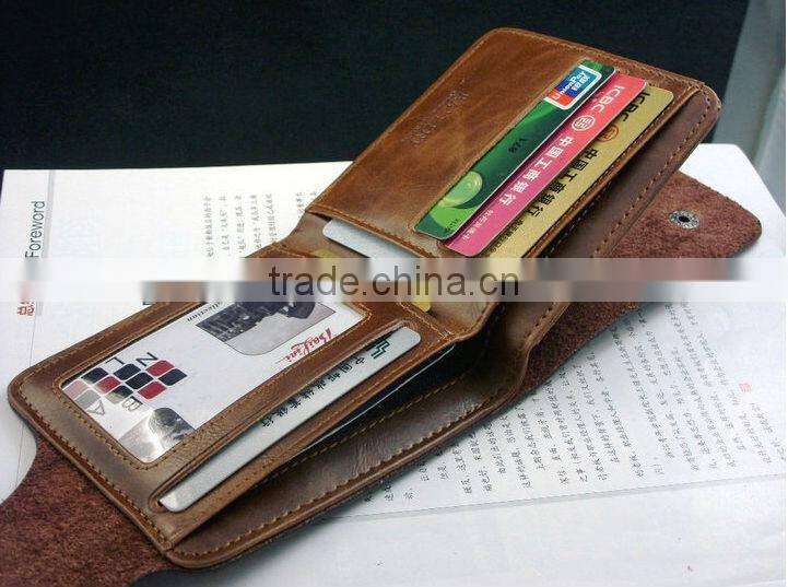 New Fashion Mens Genuine Leather Bifold Wallet Credit/ID Card Holder Leather Slim Wallet