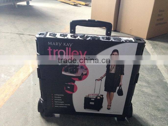 plastic collapsible rolling cart Foldaway plastic cart 38*33*36 cm