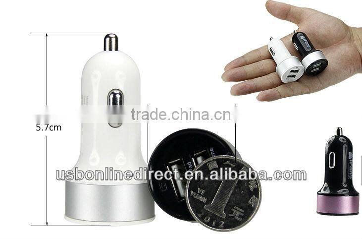 MFi approval Colorful Universal USB Car Charger for iPhone 5 Ipad ,etc