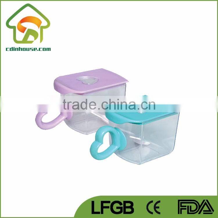 Plastic Heart Shape Condiment Dispenser with Spoon