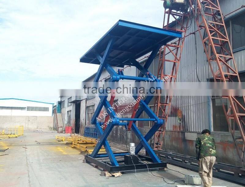 3Tons Capacity 5m Height Stationary Scissor Goods Lift With Big Platform 6*3m