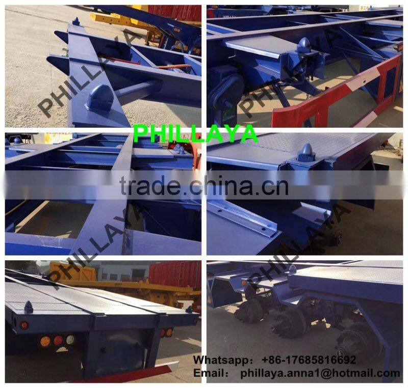 2017 40ft 3 Axle Retractable skeletal Container Semi trailers for Sale