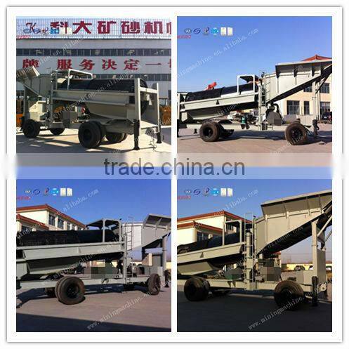 Mobile Alluvial Gold Sand Ore Washing Trommel Screen for Ghana