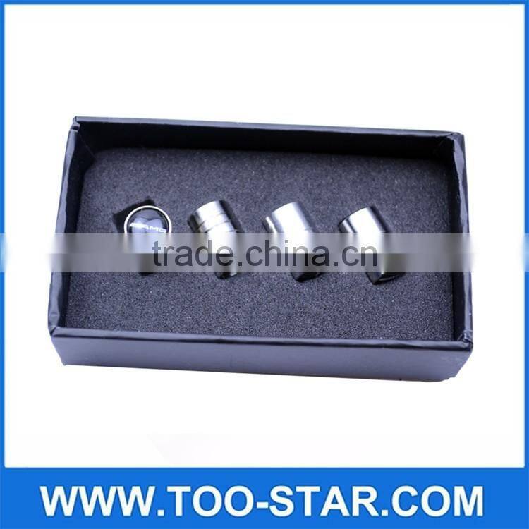 Silver Car Wheel Decor Tire Air Valve Caps Stem Cover With AMG Emblem Decoration