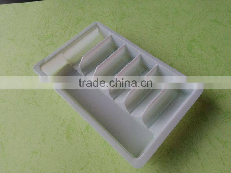 disposable plastic medical bottles display inner tray, 6 bottles