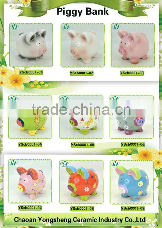 Pink pig sex cartoon toy ceramic coin bank