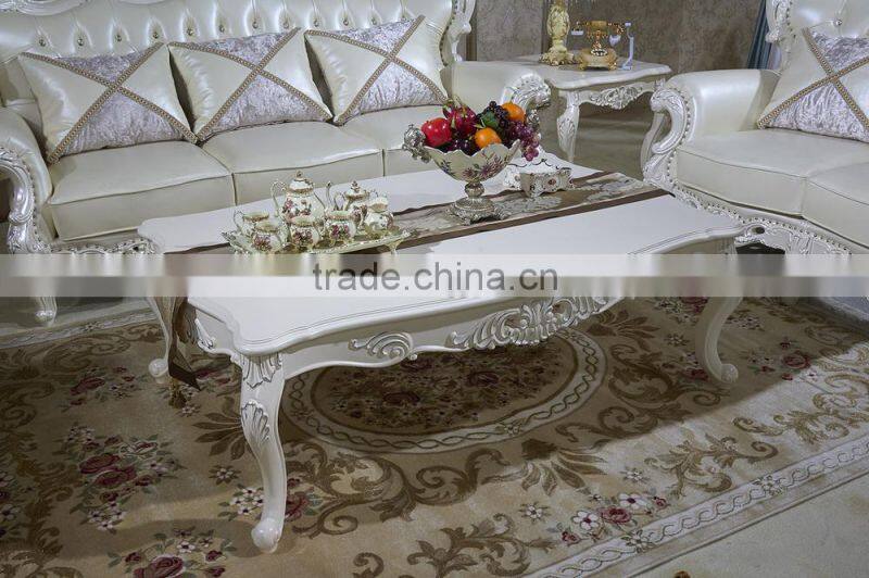 Bisini Italian Solid Wood Coffee Table, Luxury White Centre Tea Table, European Style Coffee Table