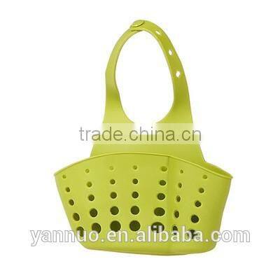 Adjustable button type Sink storage Basket, Food Hanging Baskets Plastic Kitchen