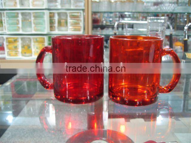 New arrived color focus wholesale glass coffee mug wtih color