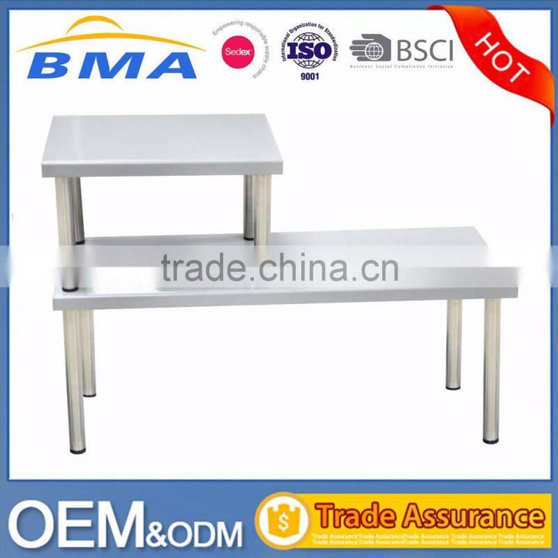 Kitchen or Bathroom Use 2 Tiers Rectangle Stainless Steel kitchen shelf