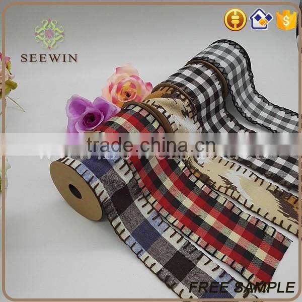 hign quality linen custom printed ribbon