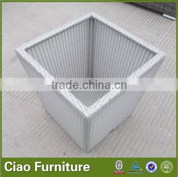 rattan alum plastic light balcony flower pots wholesale