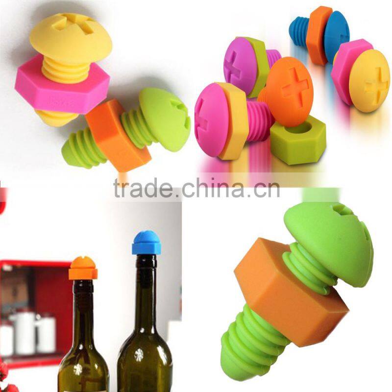 Reusable glass bottle with silicone stopper