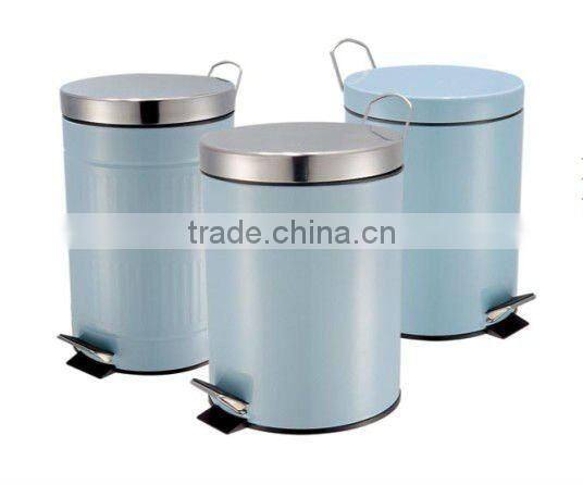 Blue Office Pedal Trash Bin Set of 3