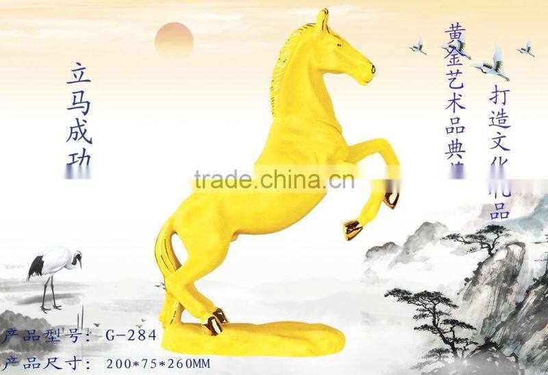 New design 24k Gold Plated horse figurines
