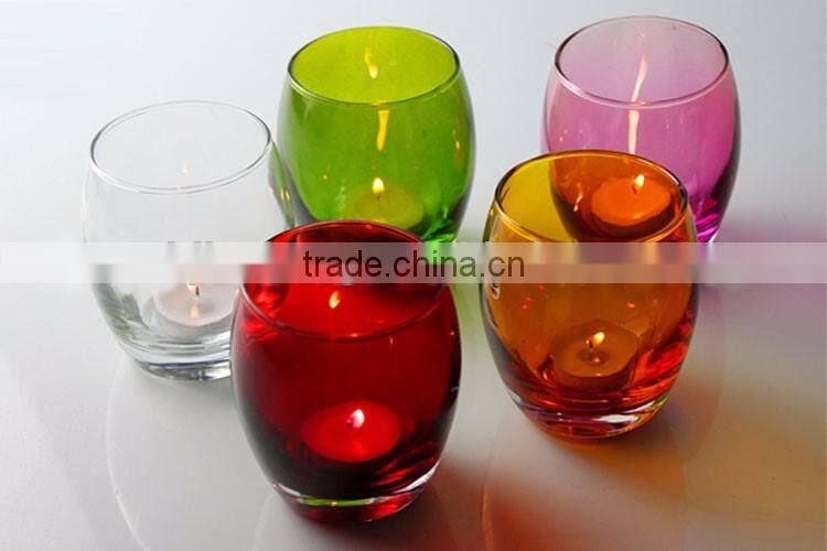 egg shape colored glass candle cup for chandeliers