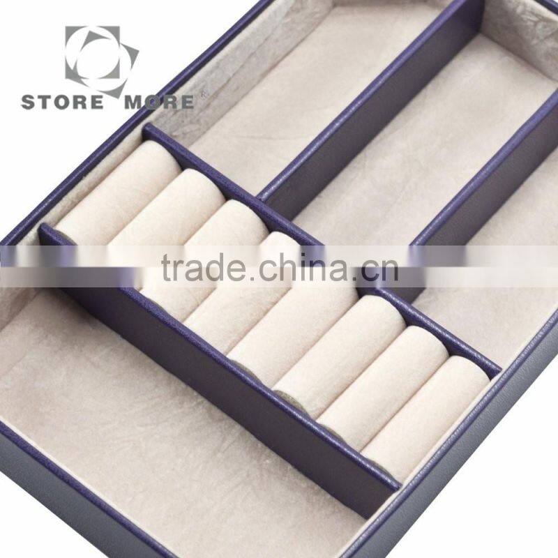 Purple Small Portable Travel Leather Jewelry Box, Gift for wedding & Party