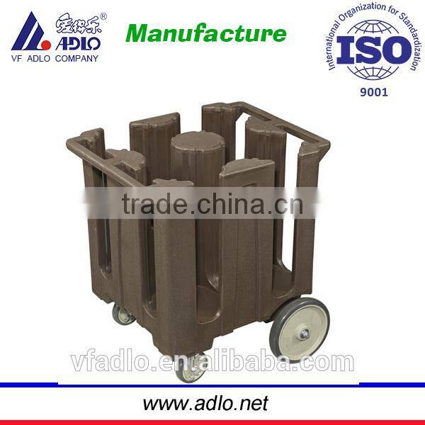 China factory rotomolding hotel storage plate plastic cleaning trolley