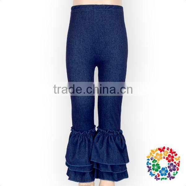 New Arrival Elastic Denim Baby Icing Ruffle Leggings Pants 0-6 Years Old Tight Baby Girl Jeans