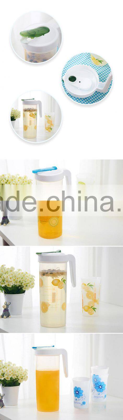 High quality PP water jug sets plastic cold kettle juice bottle tea bottle with cups