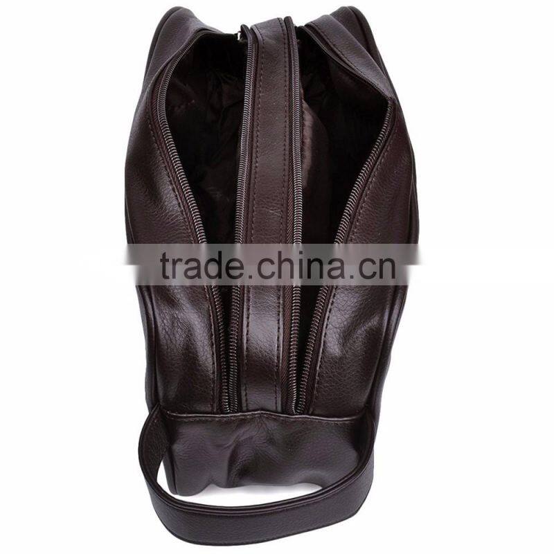 Dopp Kit Toiletry Bag Portable Travel Organizer with Three-layered Storage Sections Handle Strap