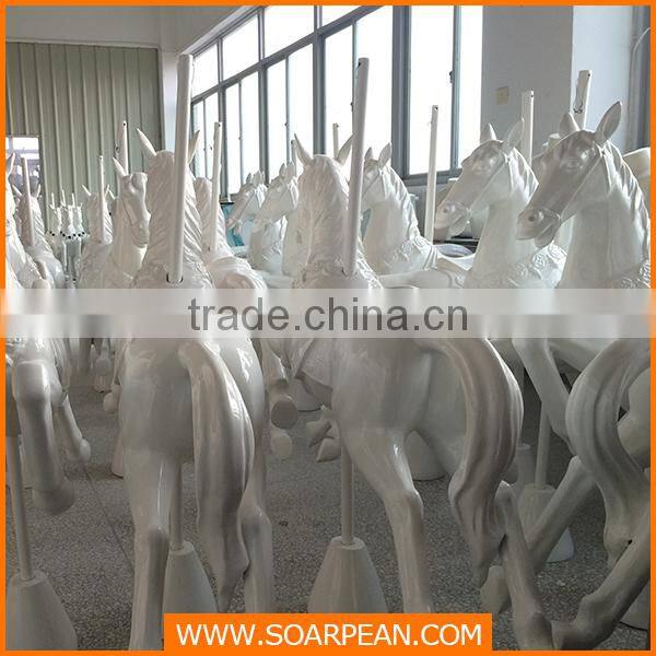 golden fiberglass horse head sculpture