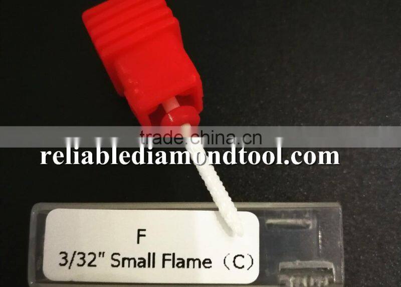 Fine Type Small Flame Head Diameter 2.0MM Polishing Drill Nail Ceramic Drill Bit