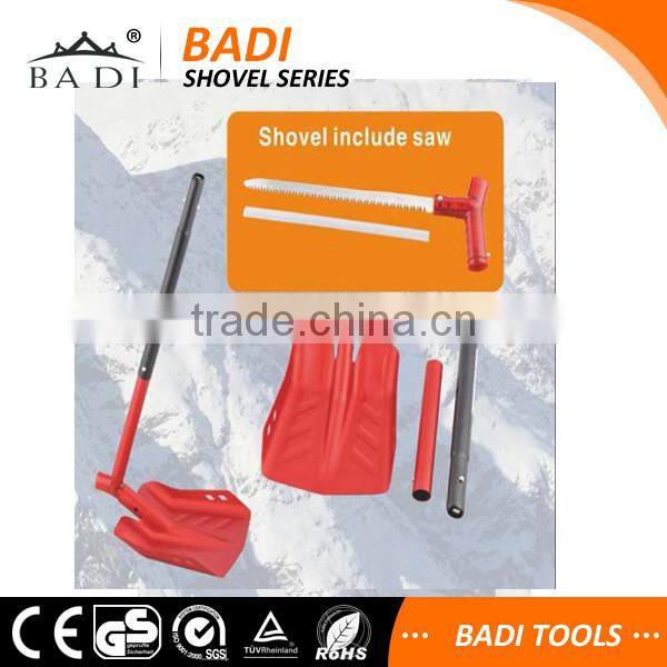 multifunction ergonomicial T handle protable snow shovel with 35cm saw and can used for dustpan