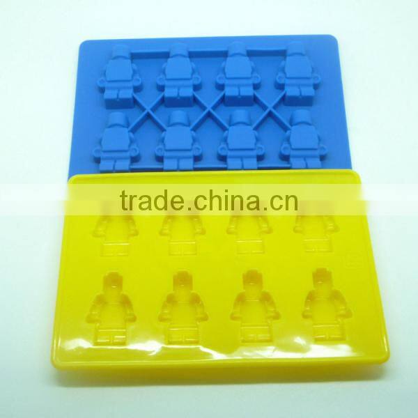 FDA 8 cavities silicone robot shape ice tray