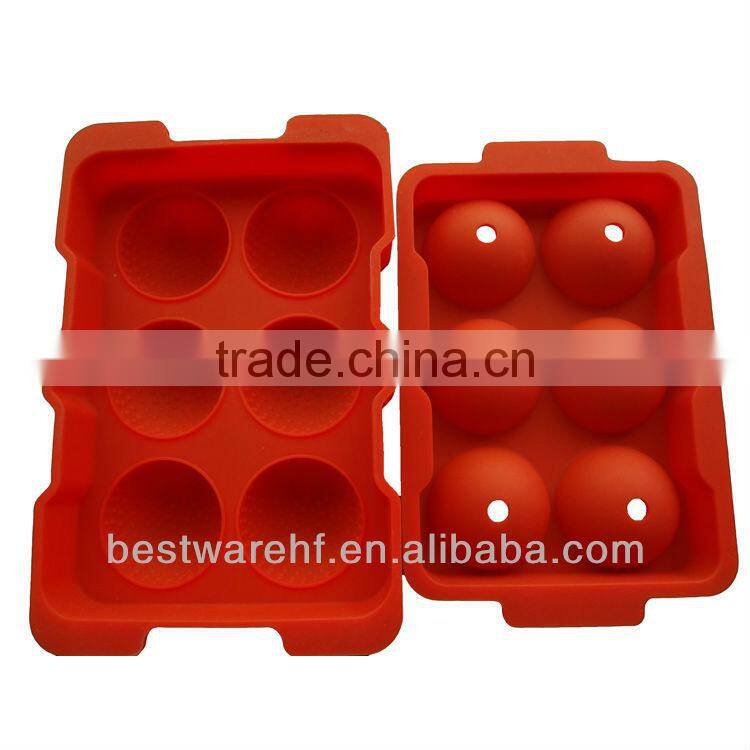 6 cups FDA silicone ice ball mold maker in Shenzhen Guangdong China