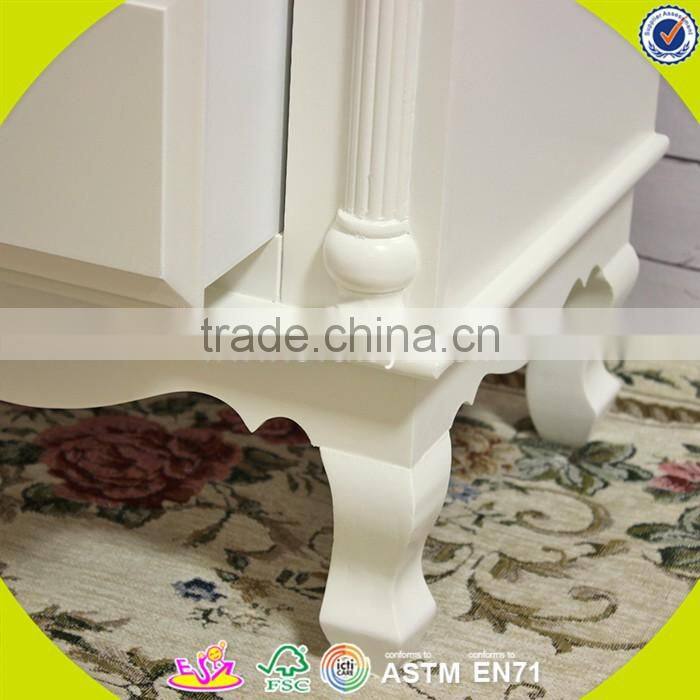 2017 New design white wooden bathroom storage cabinets high quality solid wooden bathroom storage cabinets W08H066