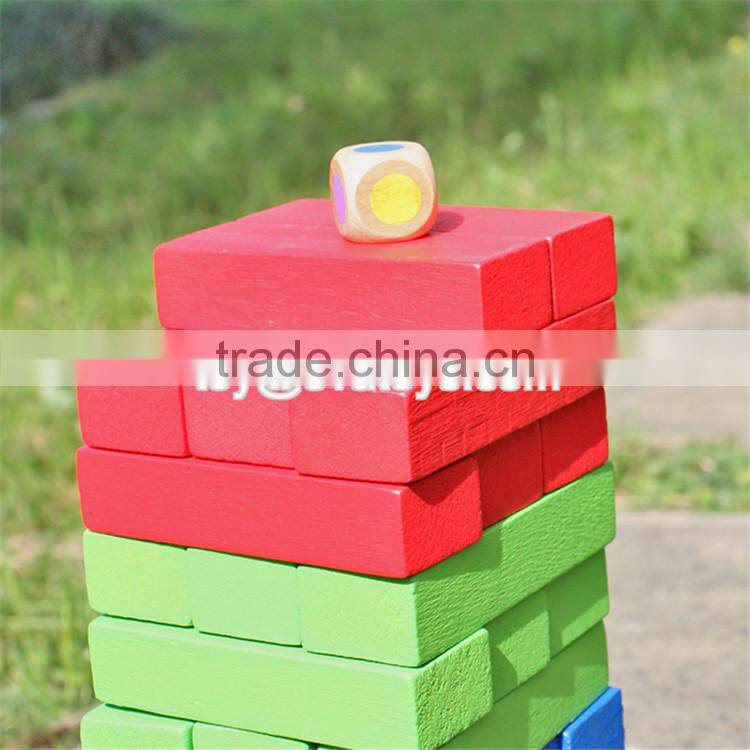 Hot sale preschool children stacking wooden toy blocks intelligent kids wooden building toy blocks W13D133