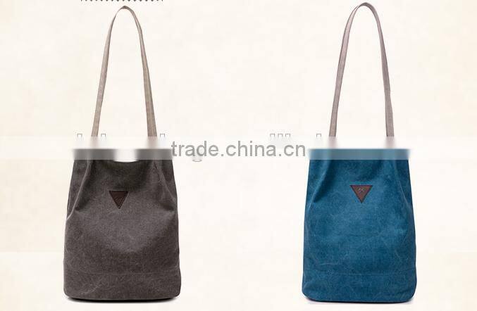 fashion simple style canvas bucket bag 2016