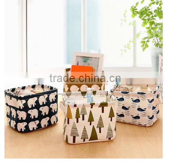 Cute Linen Desk Storage Case Cosmetic Stationery Jewellery Organizer Holder