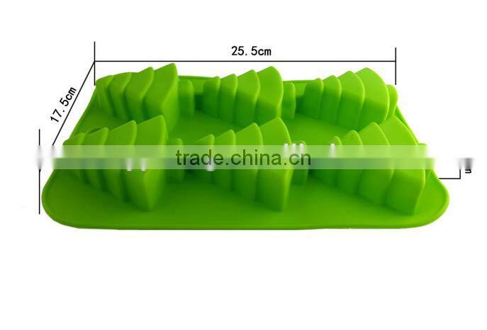 11032 Fashion colored christmas tree leaf-shape silicone cake mould