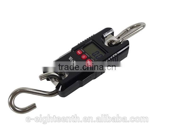 2016 new arrival Mini Portable 300kg 0.1kg Digital LCD Electronic Hanging Hook Crane Scale Black