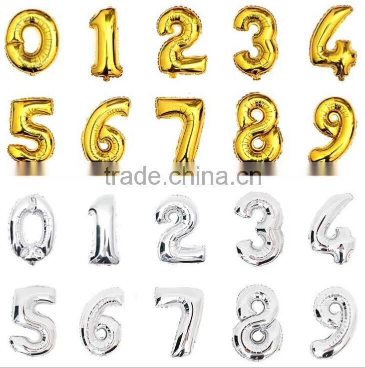 16 inch Foil Balloons party Decorative Foil Balloons number letter Foil Balloons