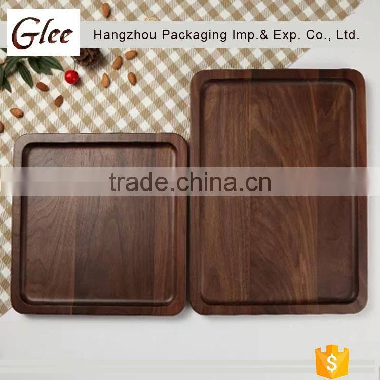 Marvelous trendy Eco-friendly Black Walnut lumber wood Plate ,Wooden Square Shape Serving Tray/Dishes