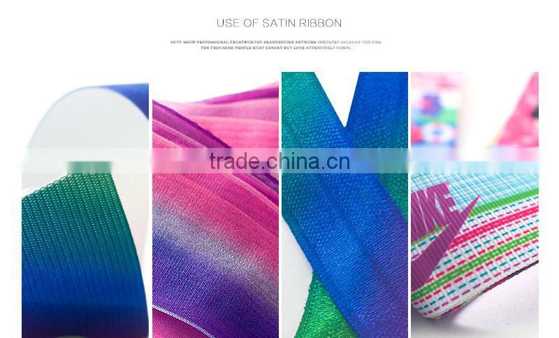 Factory Wholesale Custom Printed Wave Wide Grosgrain Rainbow Ribbon For Bulk Ribbon