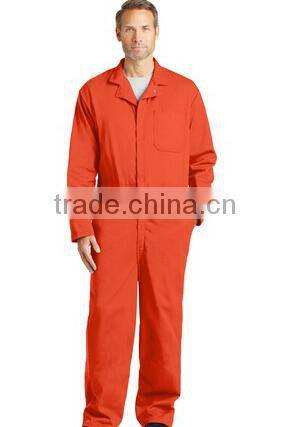 Custom Work uniform Orange 100% Cotton overalls workwear